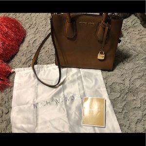 Michael Kors Mercer Brown Pebbled Leather Bag